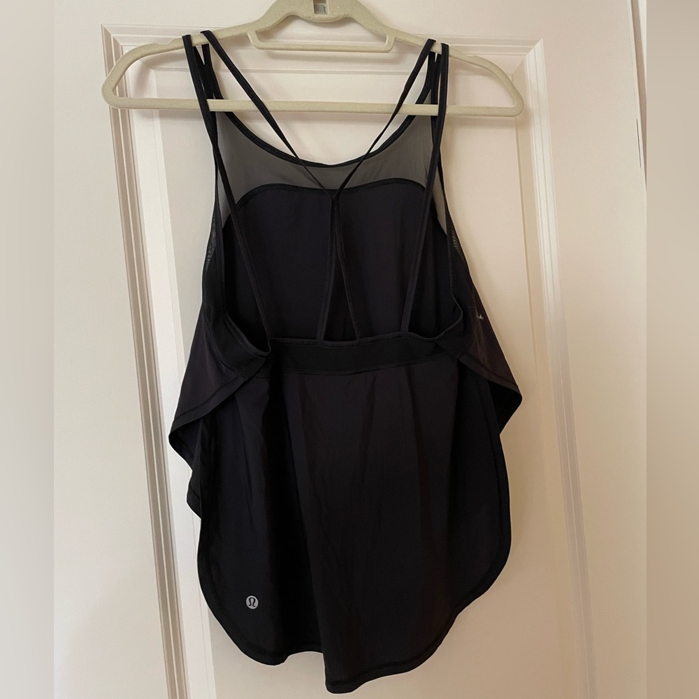 Black Mesh Racerback Tank Top - Picture 4 of 5